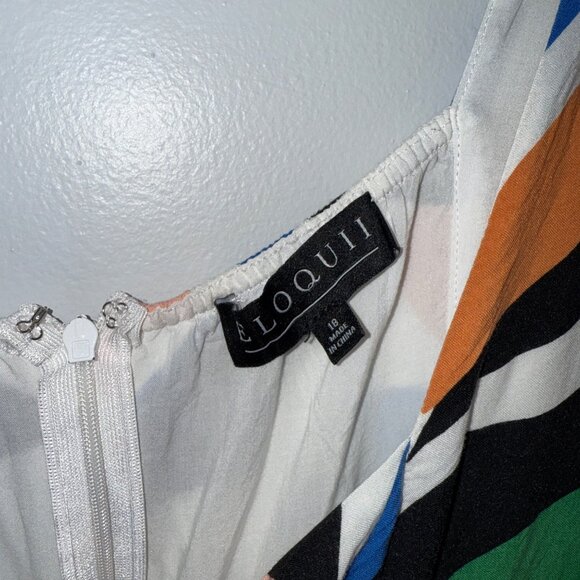 Eloquii Multicolor Abstract Leaf Print Maxi Dress Size 18W - Picture 5 of 8